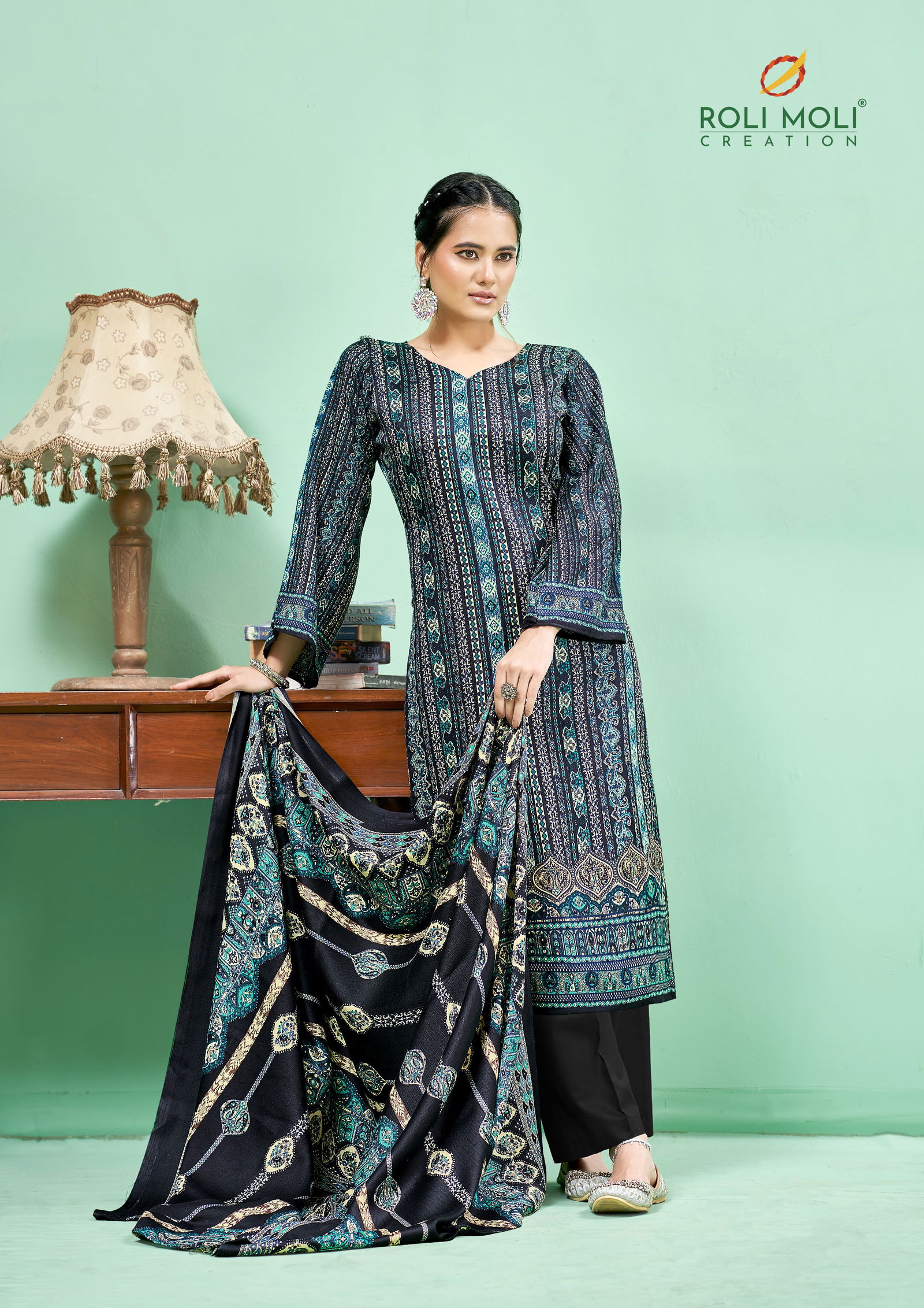 Andaaz By Roli Moli Pashmina Printed Readymade Dress Wholesale Price In Surat
